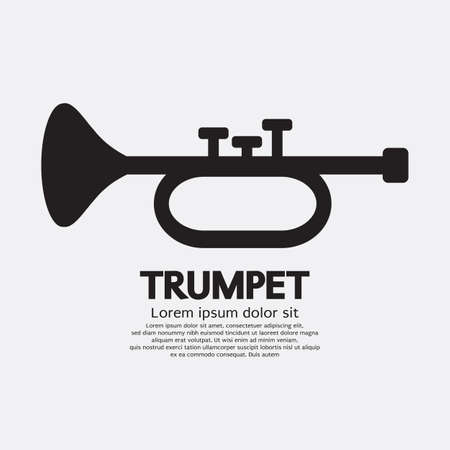 Trumpet Black Symbol Icon Music Concept Vector Illustrationのイラスト素材
