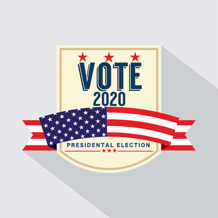 2020 United States of America President Election Vote Badge Vintage Design Vector Illustration.
