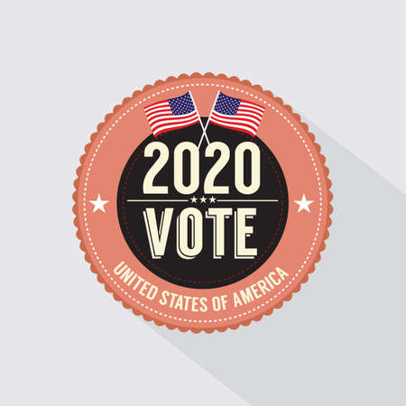 2020 United States of America President Election Vote Badge Vintage Design Vector Illustration.のイラスト素材