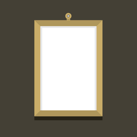 Blank Picture Frame Hanging on The Wall  Vector Illustration.のイラスト素材