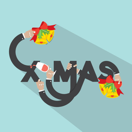X-mas Typography Design Vector Illustration.のイラスト素材