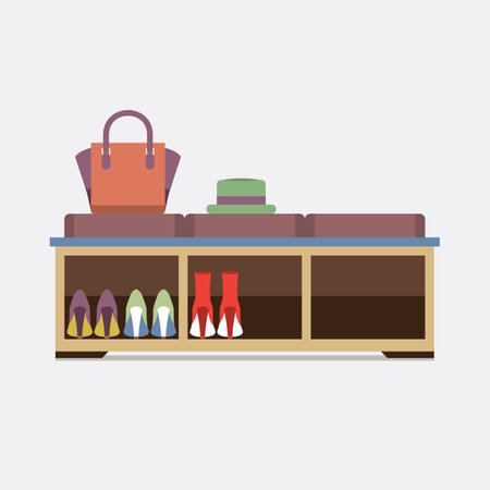 Flat Design Cabinet Seat on White Background Vector Illustration.のイラスト素材