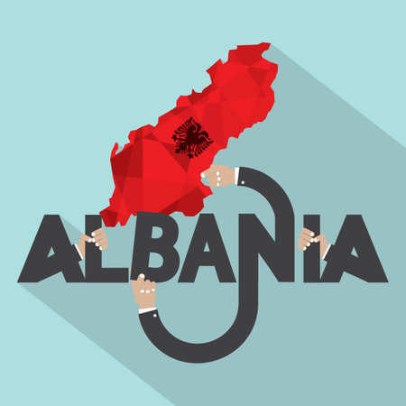 Albania Typography Design Vector Illustration.のイラスト素材