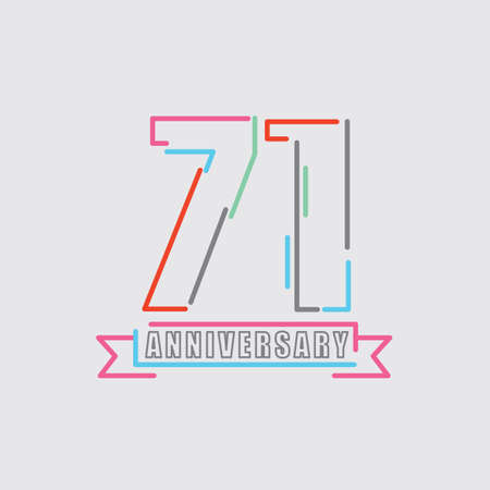 71th Years Anniversary Logo Birthday Celebration Abstract Design Vector Illustration.のイラスト素材