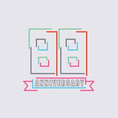 88th Years Anniversary Logo Birthday Celebration Abstract Design Vector Illustration.のイラスト素材