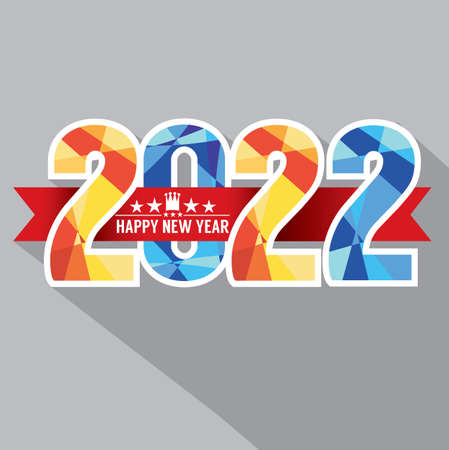 2022 Label Badge New Year Concept Vector Illustration.