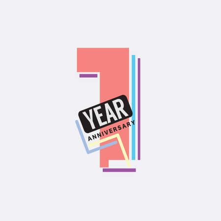 1th Years Anniversary Logo Birthday Celebration Abstract Design Vector Illustration.のイラスト素材