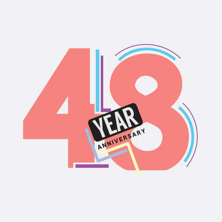 48th Years Anniversary  Birthday Celebration Abstract Design Vector Illustration.のイラスト素材