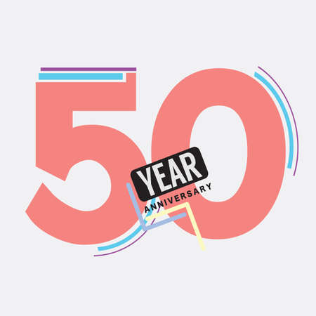 50th Years Anniversary  Birthday Celebration Abstract Design Vector Illustration.のイラスト素材