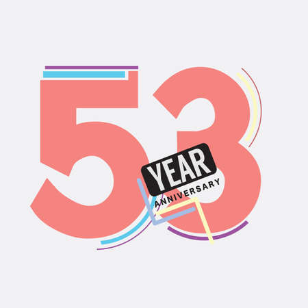 53th Years Anniversary  Birthday Celebration Abstract Design Vector Illustration.のイラスト素材