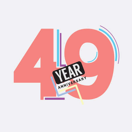 49th Years Anniversary  Birthday Celebration Abstract Design Vector Illustration.のイラスト素材