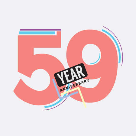 59th Years Anniversary  Birthday Celebration Abstract Design Vector Illustration.のイラスト素材
