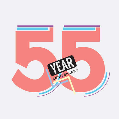 55th Years Anniversary  Birthday Celebration Abstract Design Vector Illustration.のイラスト素材