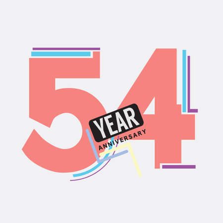 54th Years Anniversary  Birthday Celebration Abstract Design Vector Illustration.のイラスト素材