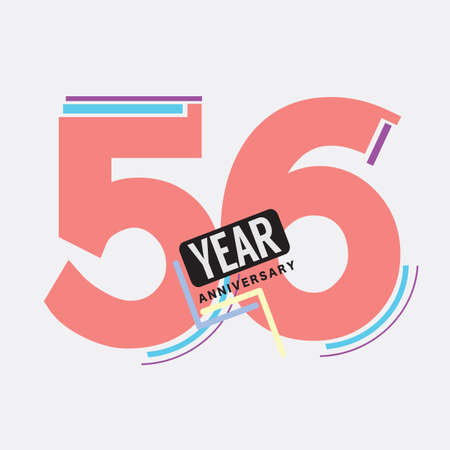 56th Years Anniversary  Birthday Celebration Abstract Design Vector Illustration.のイラスト素材