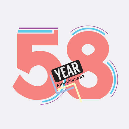 58th Years Anniversary  Birthday Celebration Abstract Design Vector Illustration.のイラスト素材