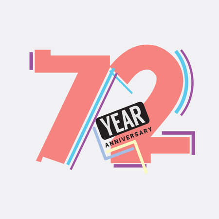 72th Years Anniversary  Birthday Celebration Abstract Design Vector Illustration.のイラスト素材