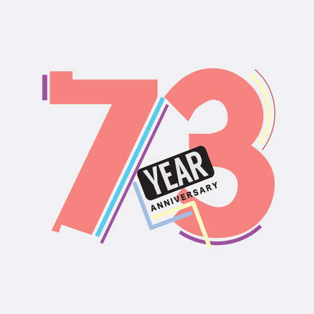 73th Years Anniversary  Birthday Celebration Abstract Design Vector Illustration.のイラスト素材