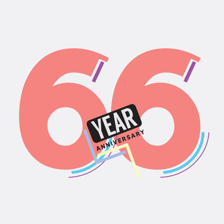 66th Years Anniversary  Birthday Celebration Abstract Design Vector Illustration.のイラスト素材