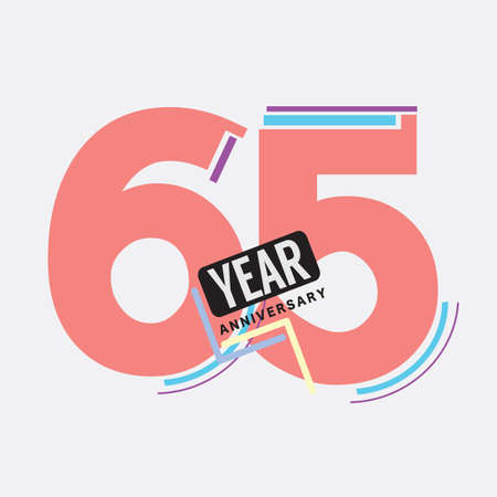 65th Years Anniversary  Birthday Celebration Abstract Design Vector Illustration.のイラスト素材