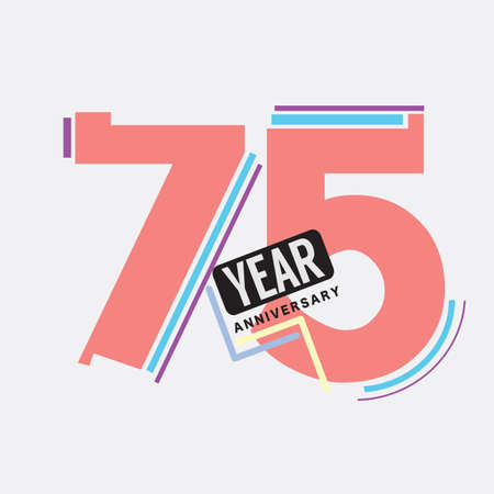 75th Years Anniversary  Birthday Celebration Abstract Design Vector Illustration.のイラスト素材
