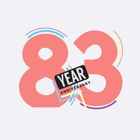 83th Years Anniversary  Birthday Celebration Abstract Design Vector Illustration.のイラスト素材
