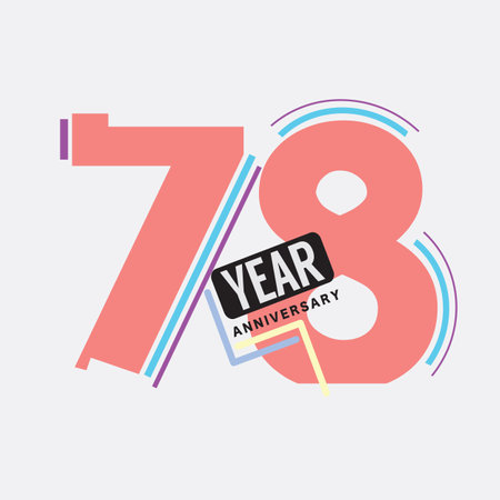 78th Years Anniversary  Birthday Celebration Abstract Design Vector Illustration.のイラスト素材