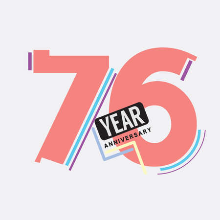 76th Years Anniversary   Birthday Celebration Abstract Design Vector Illustration.のイラスト素材