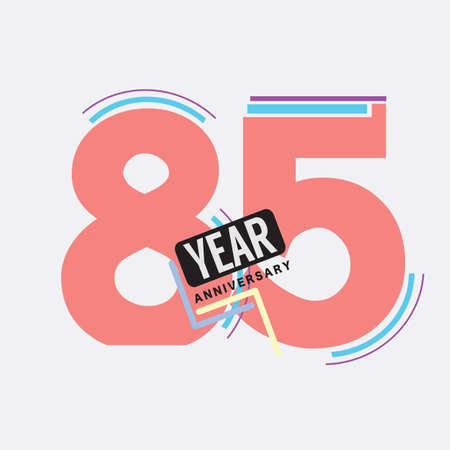 85th Years Anniversary  Birthday Celebration Abstract Design Vector Illustration.のイラスト素材