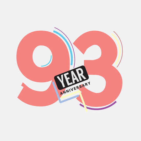 93th Years Anniversary  Birthday Celebration Abstract Design Vector Illustration.のイラスト素材