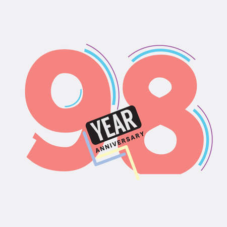98th Years Anniversary  Birthday Celebration Abstract Design Vector Illustration.のイラスト素材