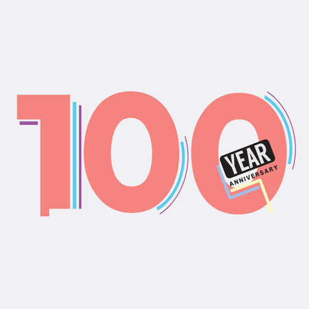 100th Years Anniversary  Birthday Celebration Abstract Design Vector Illustration.のイラスト素材