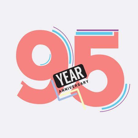 95th Years Anniversary  Birthday Celebration Abstract Design Vector Illustration.のイラスト素材