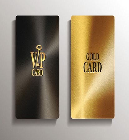 Gold vertical textured vip cardsのイラスト素材