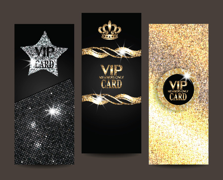 Set of shiny VIP cardsのイラスト素材