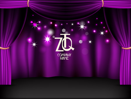 Purple shiny stage. Vector backgroundのイラスト素材