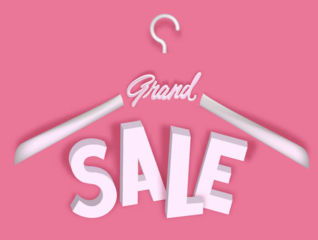 Sale banner with big letters and hangerのイラスト素材