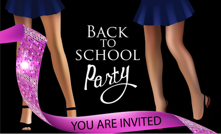 Back to school party banner. Vector illustrationのイラスト素材