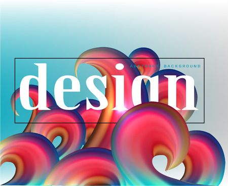 Abstract design background with colorful waves. Vector illustrationのイラスト素材