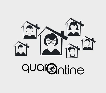 QUARANTINE infographic concept. Vector illustrationのイラスト素材