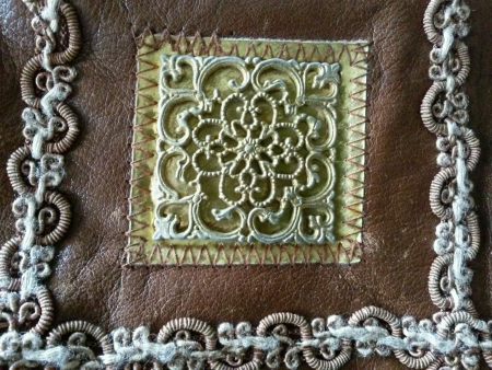 Leather with gold pieceの素材