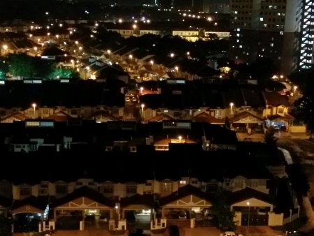 Aerial view of night landscapeの素材