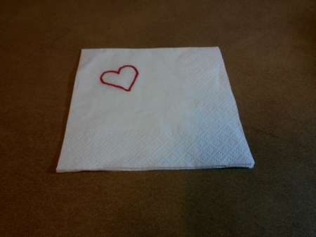 Paper napkin with a heartの素材