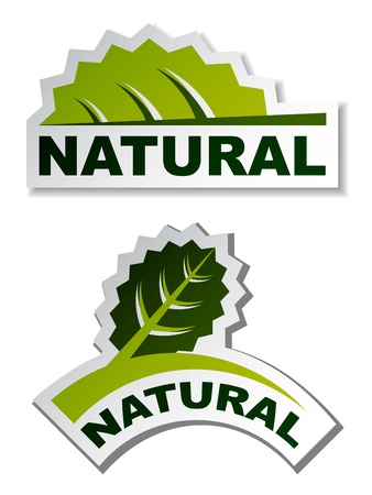 vector natural leaf stickersのイラスト素材
