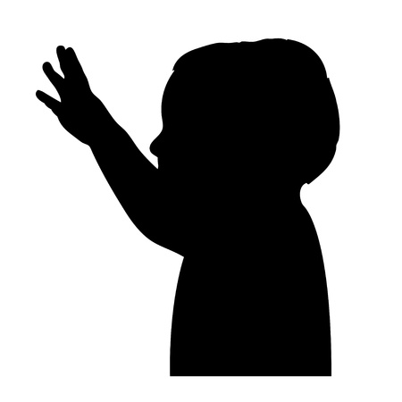 Boy greeting silhouetteのイラスト素材