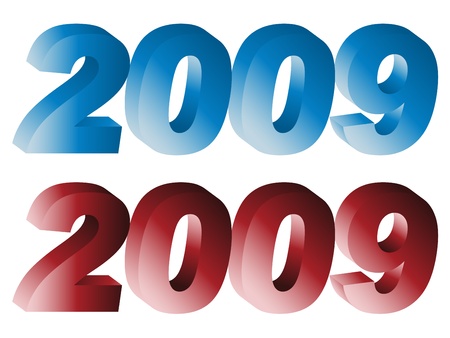 3d number 2009のイラスト素材
