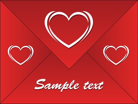 red envelope with heartsのイラスト素材