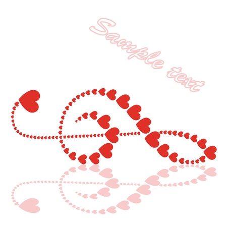 hearts violin clefのイラスト素材