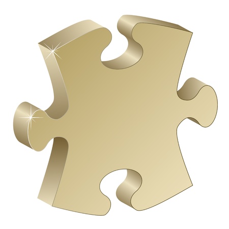 3d metallic puzzle pieceのイラスト素材