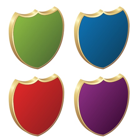 vector shields - 3d badgesのイラスト素材